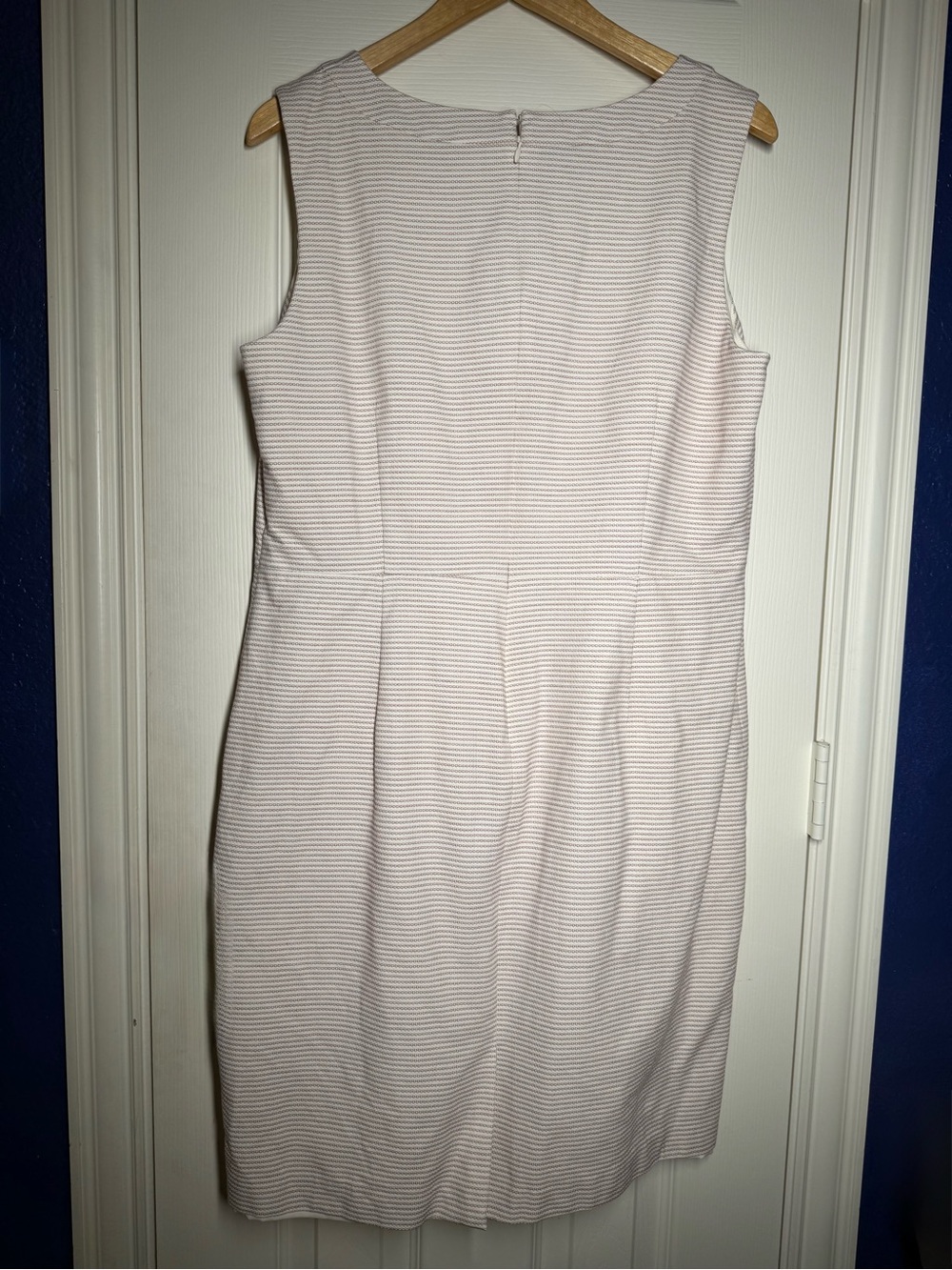 Talbots Cotton Sz 16p Sleeveless Light Pink Textured Sheath Dress